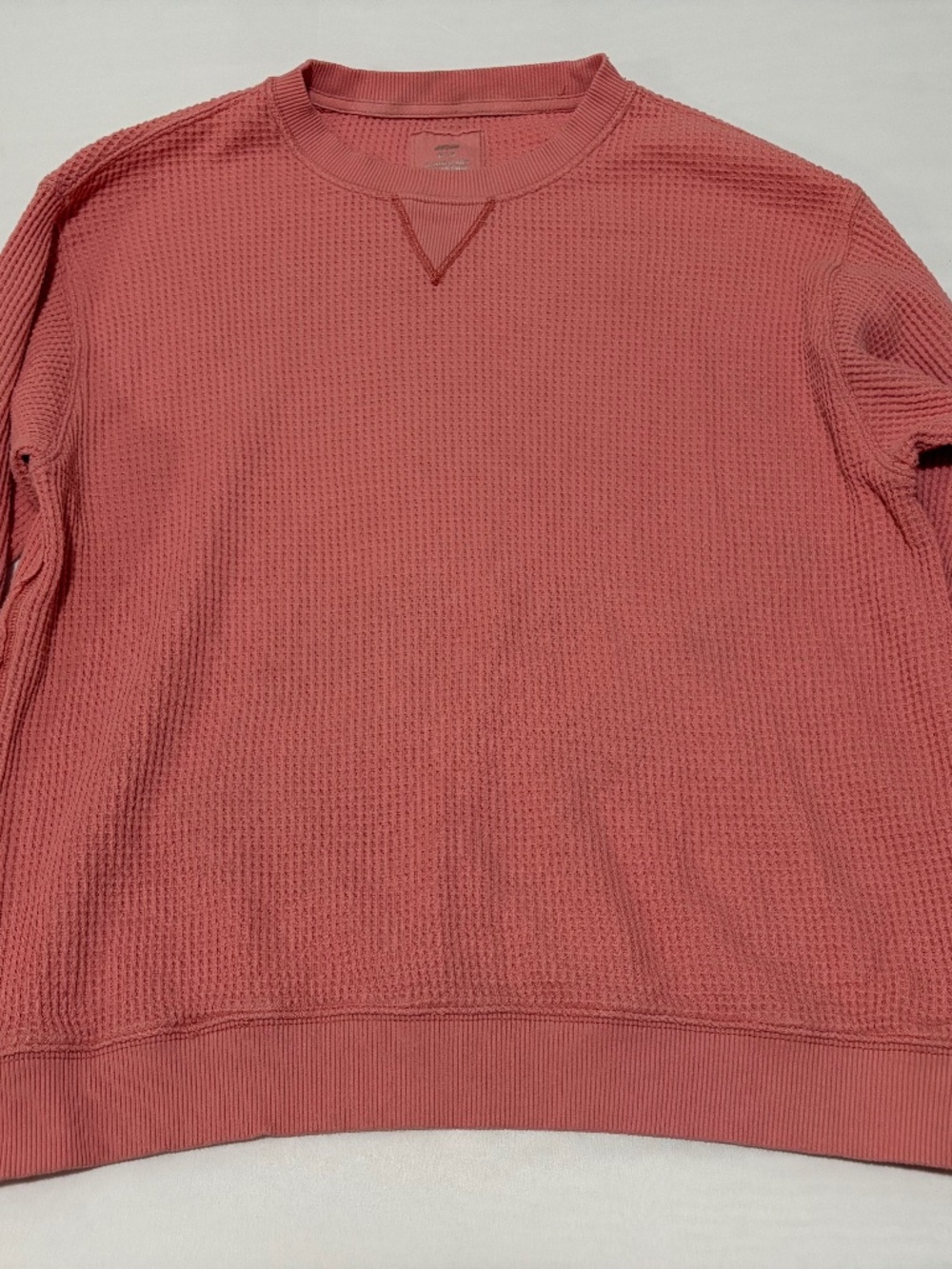Aerie Pink Thermal Waffle Knit Pullover Size Medium